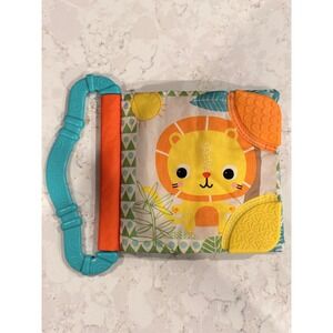 Bright Starts Teethe & Read Soft Fabric Baby Book Jungle Animals Teether Toy